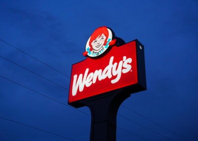 Wendy's Branded Pylon Sign