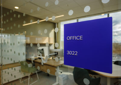 Interior Privacy Vinyl Screen and Plaque by PSCO