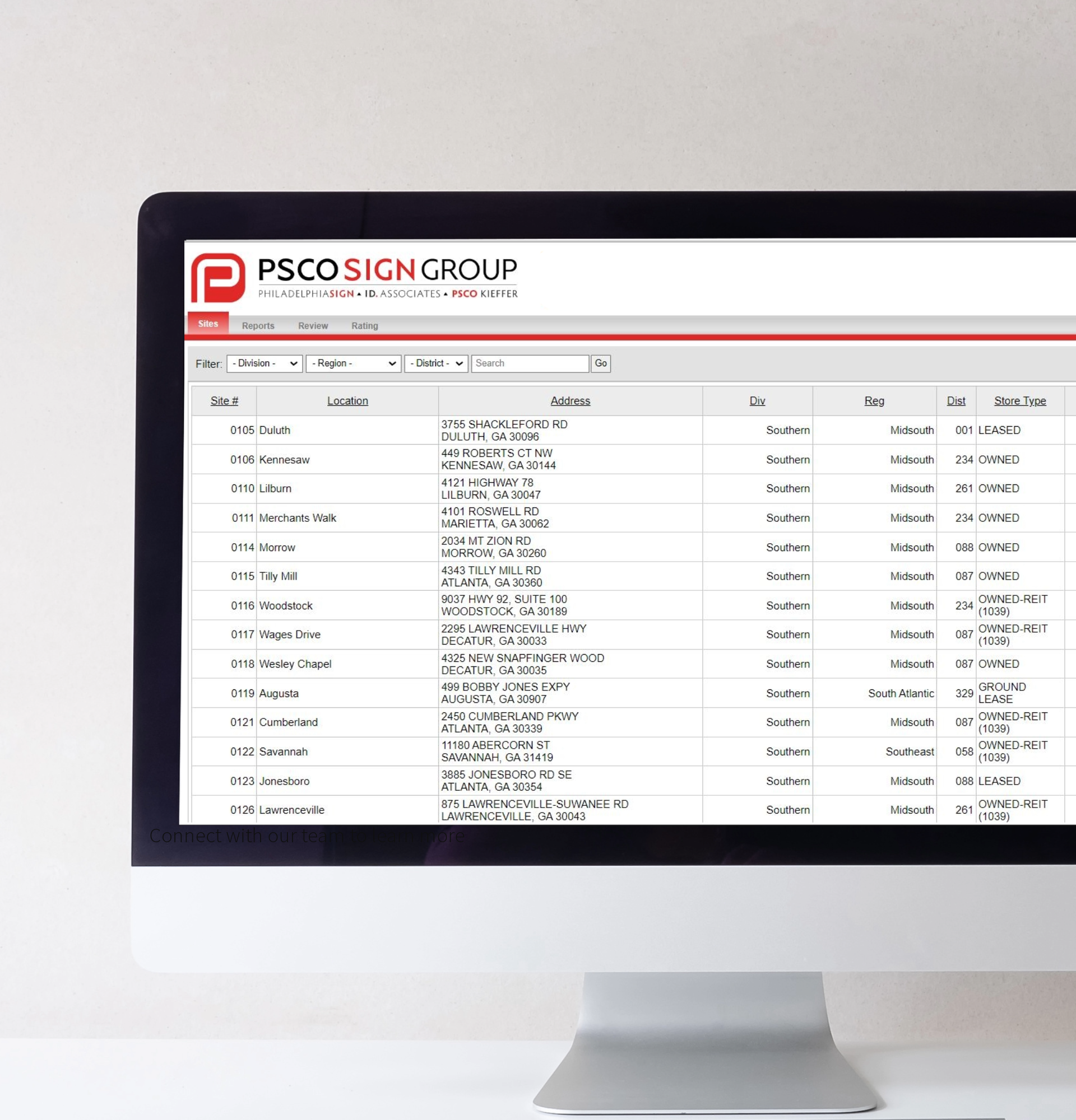 Project management data on computer