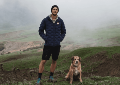 Tom Turcich and dog Savannah traveling the world