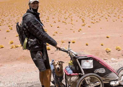 Tom Turcich and dog Savannah traveling the world