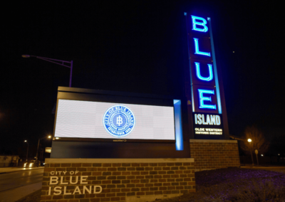 City Signage at Nighttime